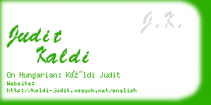 judit kaldi business card